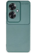 Mey İthalat® Reno 11F Kılıf Auto Focus Karbon Kapak - Koyu Yeşil