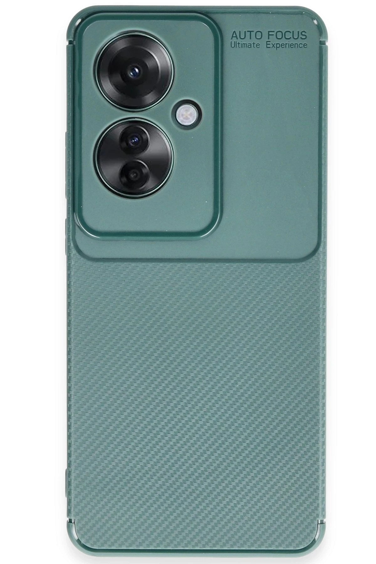 Mey İthalat® Reno 11F Kılıf Auto Focus Karbon Kapak - Koyu Yeşil