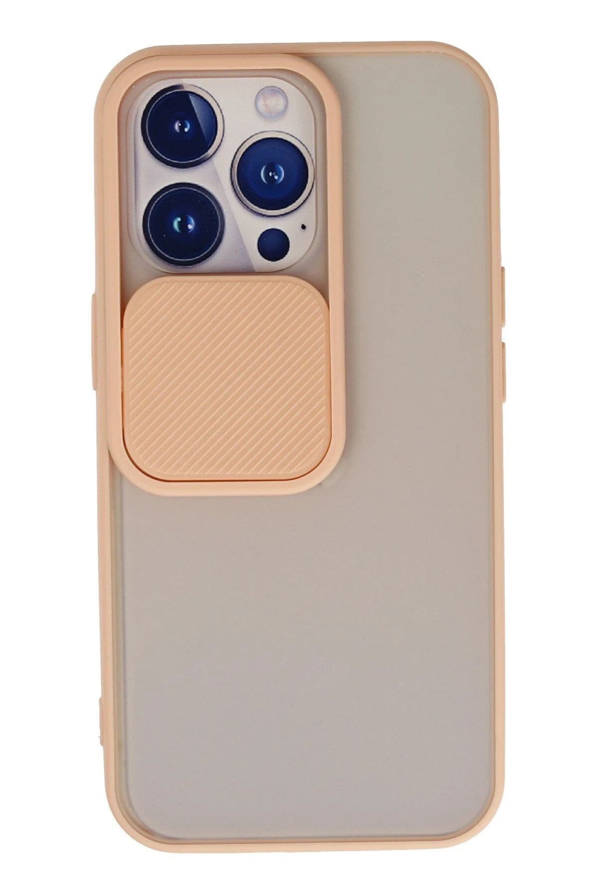 Mey İthalat® iPhone 13 Pro Kılıf Palm Buzlu Kamera Sürgülü Silikon - Pembe