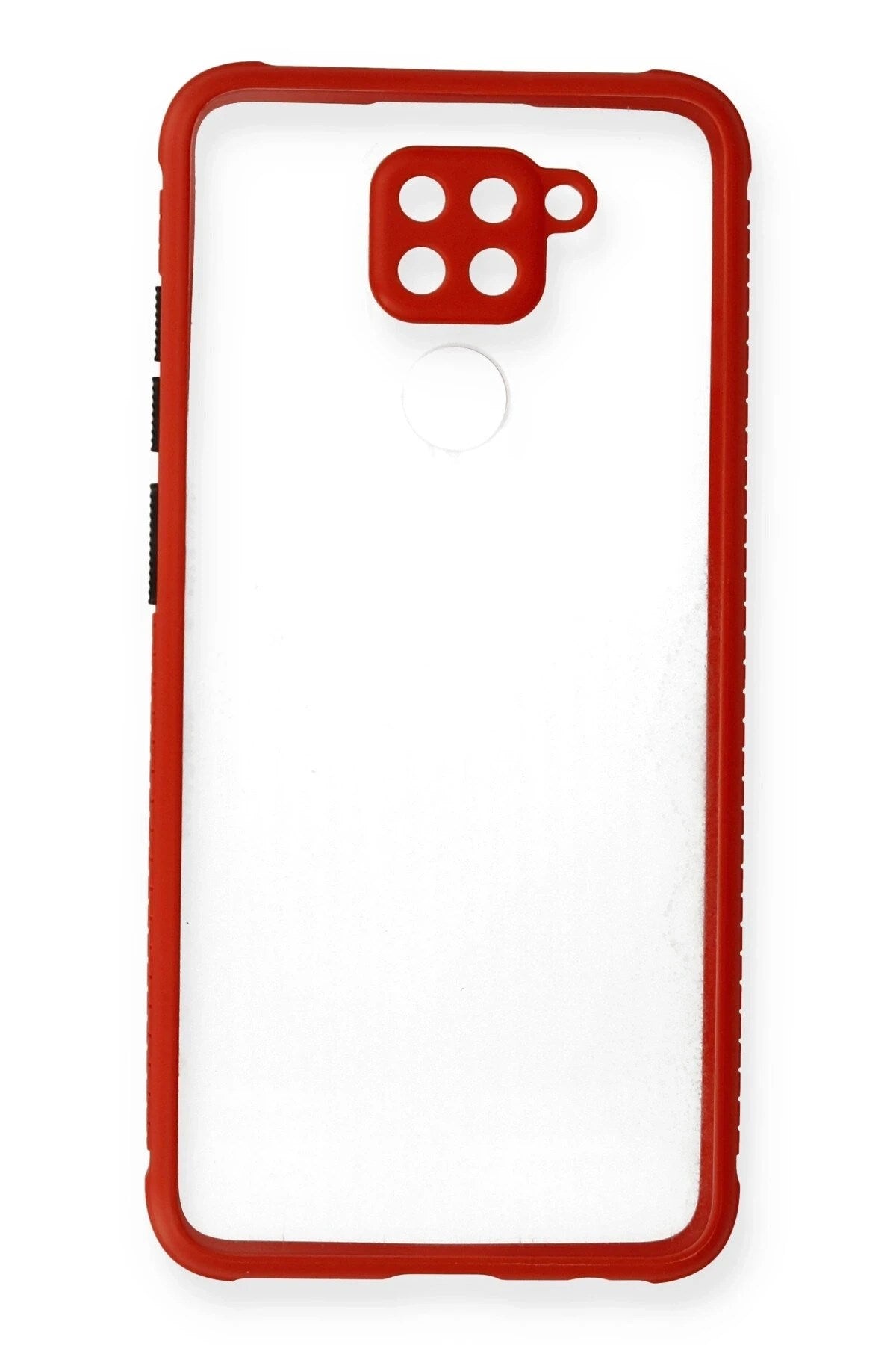 Mey İthalat® Redmi Note 9 Kılıf Miami Şeffaf Silikon - Kırmızı