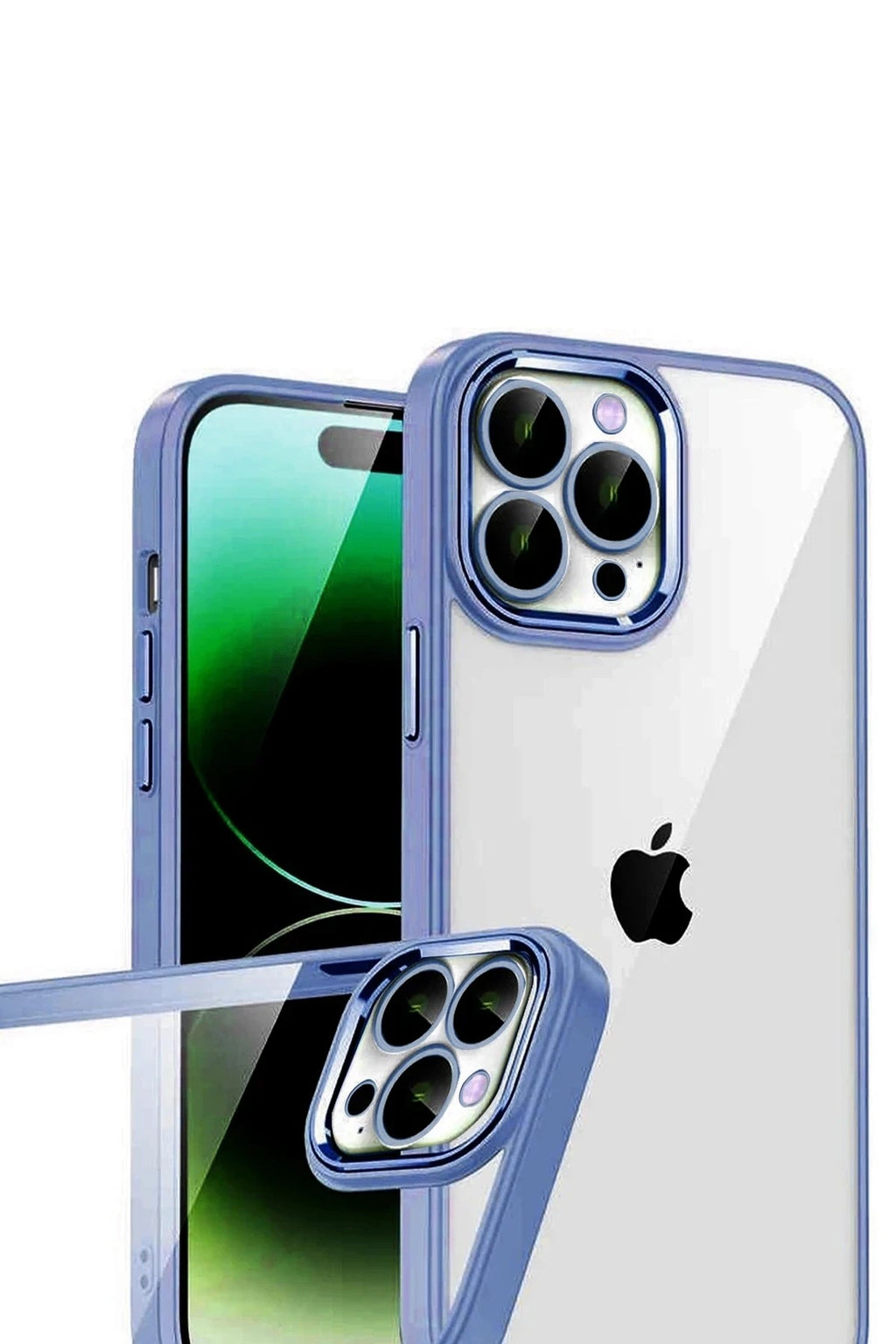 Mey İthalat® iPhone 15 Pro Max Lensli Silikon - Açık Mavi