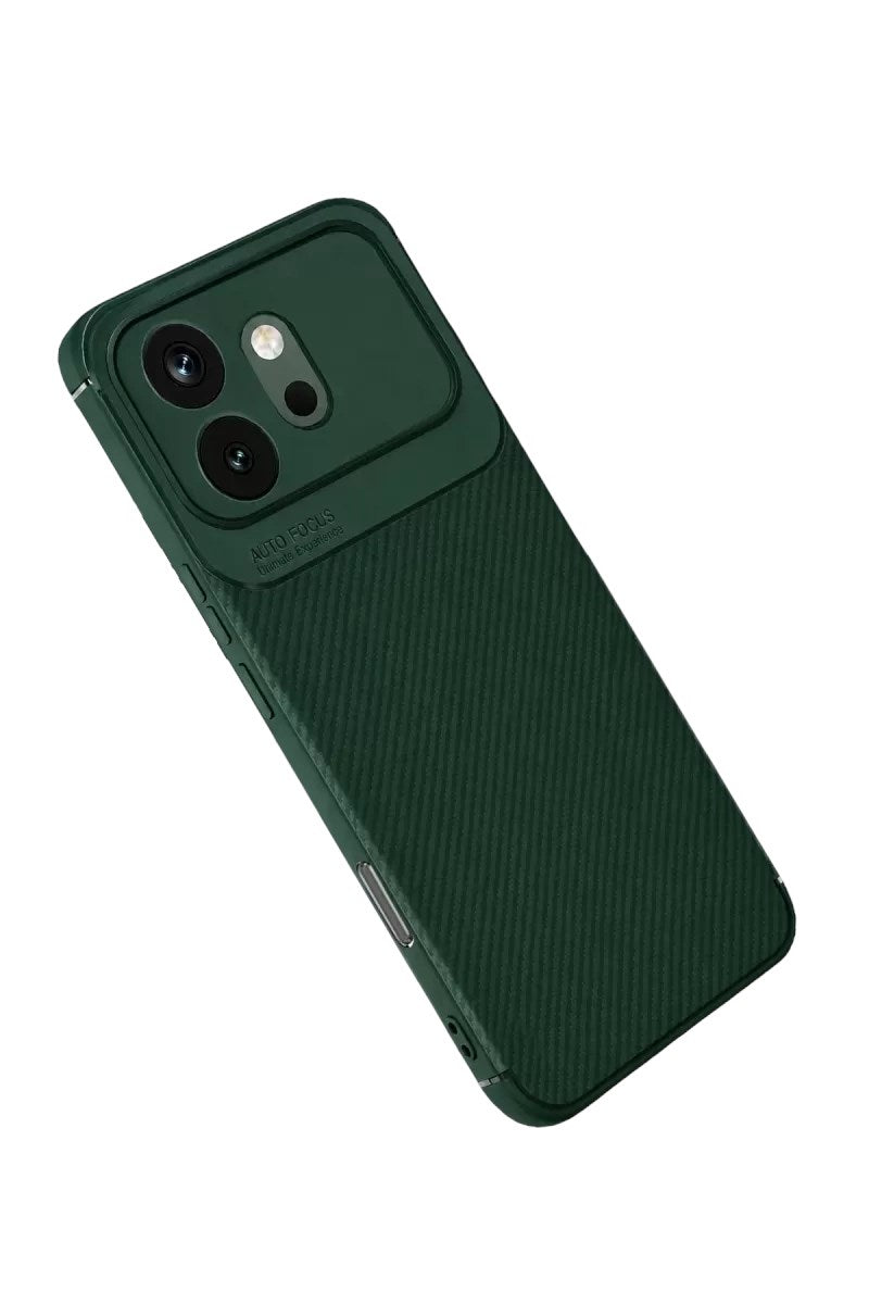 Mey İthalat® Huawei Honor 600 Auto Focus Karbon Kapak - Koyu Yeşil