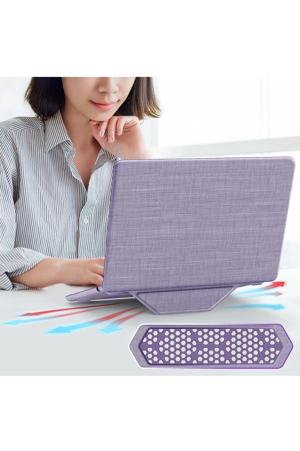 Mey İthalat® Macbook Air 13.6 Macbook Kumaş Kapak - Mor